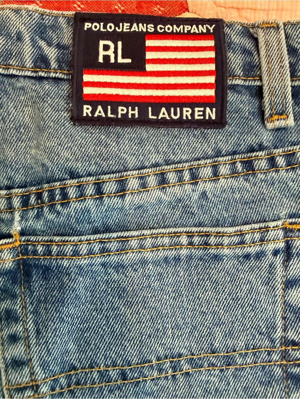 Vintage Polo Jeans Co Ralph Lauren High Rise Mom Jeans Flag Patch 8x31